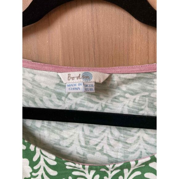 Boden | Soft Green Botanical Floral Dress w/ Pockets | Size 18L - Picture 5 of 5